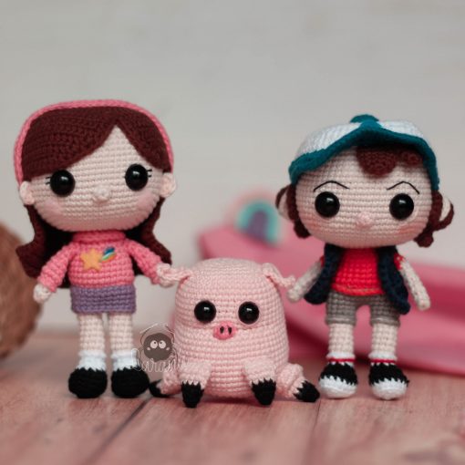 Mabel, Dipper y Pato | Patrones de Crochet
