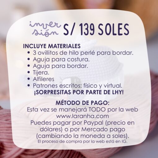 TALLER PRESENCIAL Arequipa | Costura y Bordado en Amigurumis - Imagen 5